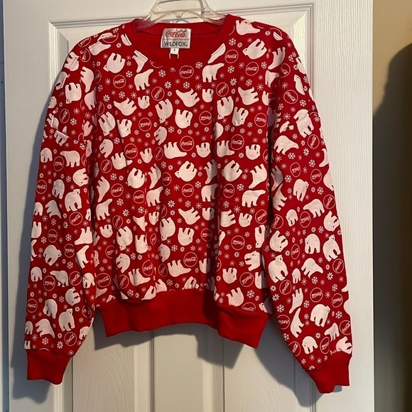 Wildfox/Coca-Cola NWT women’s red Coke bear sweatshirt size small - Picture 1 of 8
